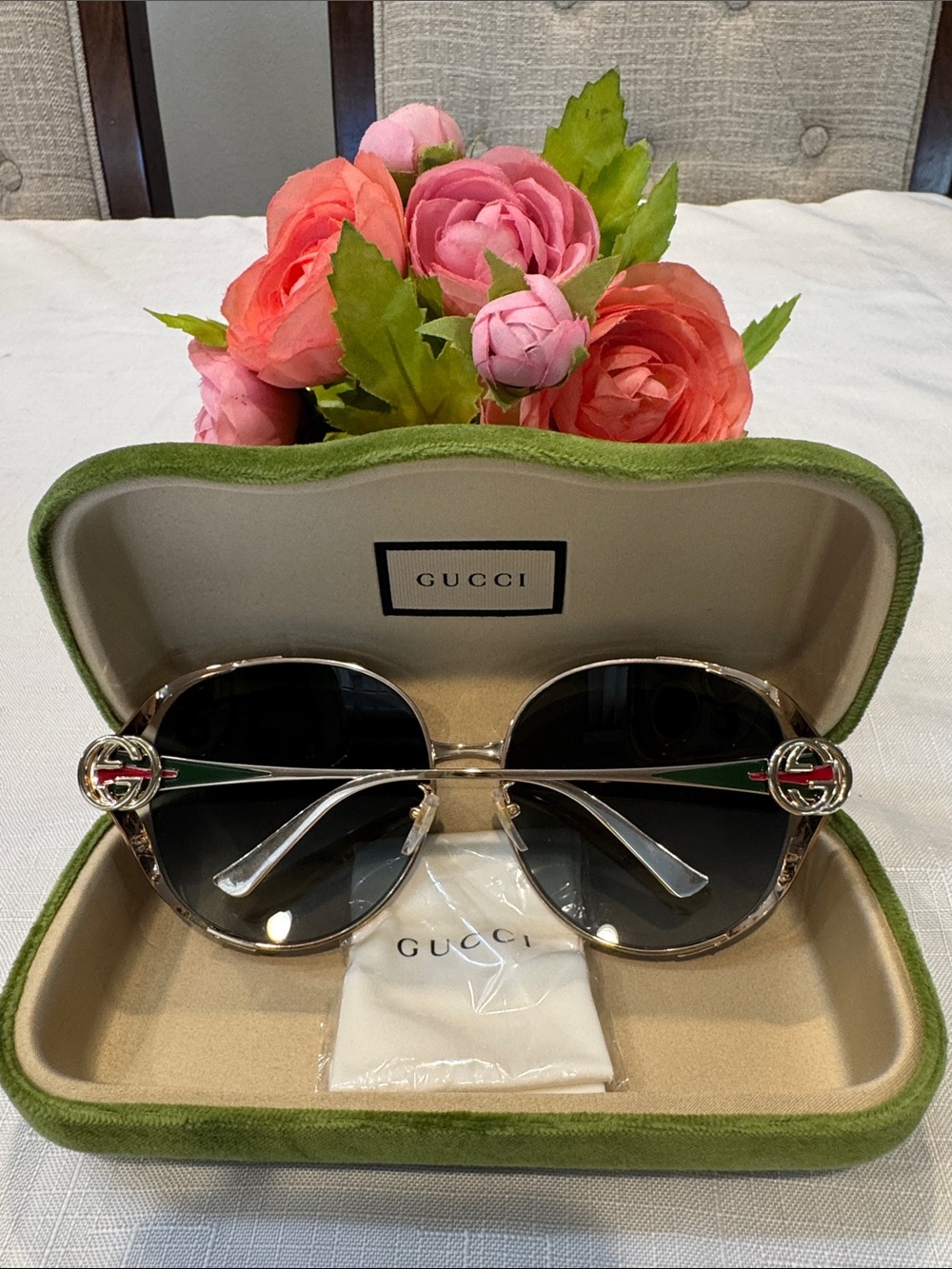 Authentic Gucci Sunglasses with GG & Sherry Line Accents